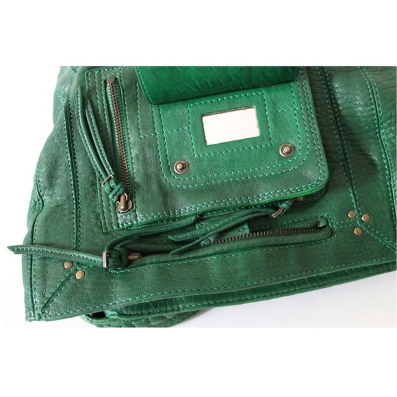 Jerome Dreyfuss Green Genuine Leather Shoulder Bag Rare - Picture 6 of 13